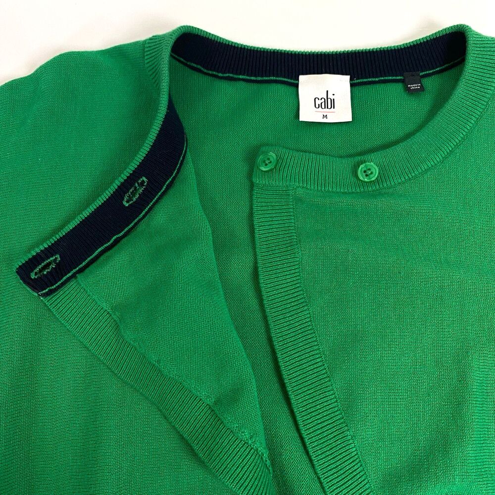 CAbi Piccolo Shrug Cardigan Sweater Womens Size Medium Kelly Green #5008 Crop - Picture 6 of 14